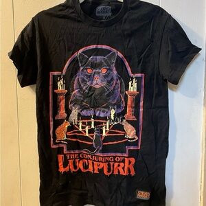 Steven Rhodes Black T-Shirt 'The Conjuring of Lucipurr' Size S New
Never Worn